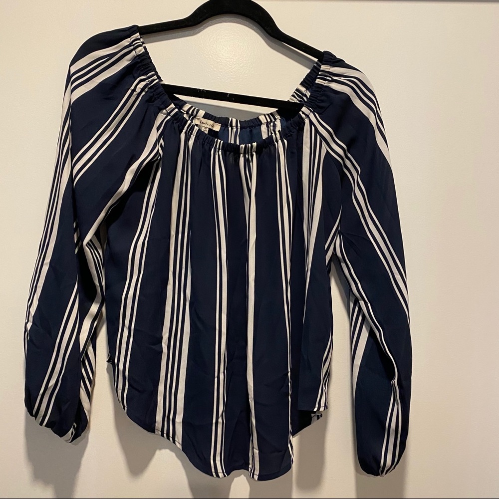 Off the shoulder navy top